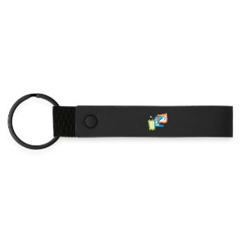 Soccer Soccer Players - Matte Pu Keyring - black - Front