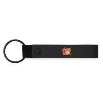 MAMA Retro Qualities Waves & Flowers | Gift - Matte Pu Keyring - black - Front