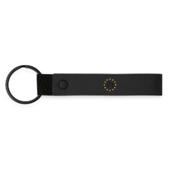 Europäische Friedenstaube - Matte PU Schlüsselanhänger - Schwarz - Vorne