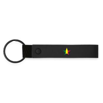 Étoile rasta - Porte-clés en PU mat - noir - Devant