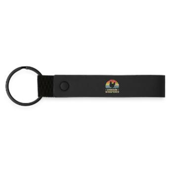 Chicken chickens - Matte Pu Keyring - black - Front