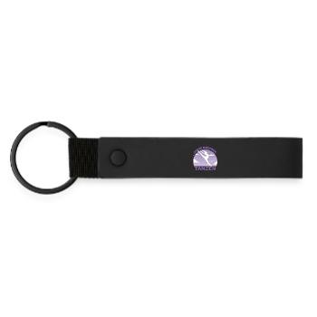Tanzen Tänzerin Mädchen Hobby Geschenk - Matte PU Schlüsselanhänger - Schwarz - Vorne