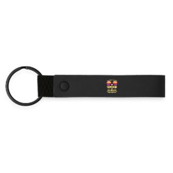 Sunshine and boating - Matte Pu Keyring - black - Front