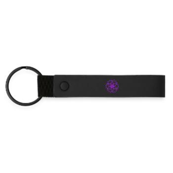 Random patterns circled - Matte Pu Keyring - black - Front