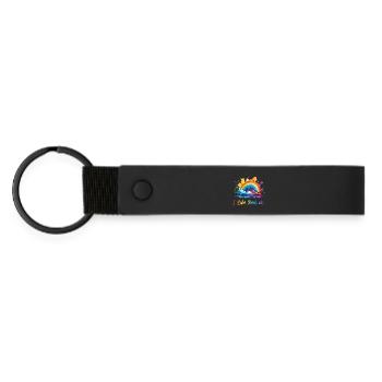 Ich mag Regenbögen - Matte PU Schlüsselanhänger - Schwarz - Vorne