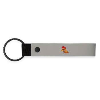 Chicken Head - Matte Pu Keyring - light grey - Front