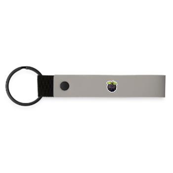 Illustration mignonne de mûres – style Kawaii - Porte-clés en PU mat - gris clair - Devant