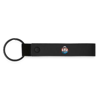 Racer with helmet - Matte Pu Keyring - black - Front