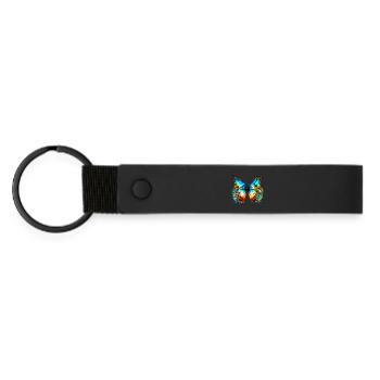 Papillon - Porte-clés en PU mat - noir - Devant