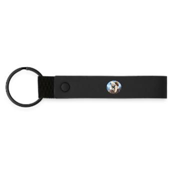 Polar Bear Hiking / Mountaineer Polar Bear - Matte Pu Keyring - black - Front