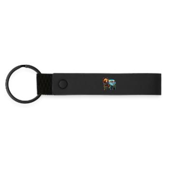 Bear - Matte Pu Keyring - black - Front