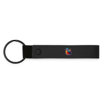 Eisvogel - Matte PU Schlüsselanhänger - Schwarz - Vorne