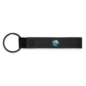 Delfin - Matte PU Schlüsselanhänger - Schwarz - Vorne