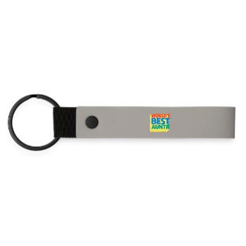 World's Best Auntie Pop Design - Matte Pu Keyring - light grey - Front