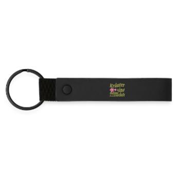 Magical herb design for real herb witches - Matte Pu Keyring - black - Front