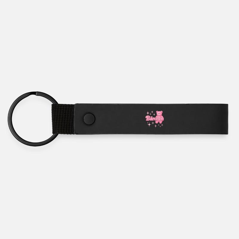 bärchen / y2k spitzname statement design - Matte PU Schlüsselanhänger - Schwarz
