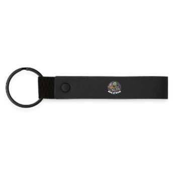 Zombie Pizza Slice - Matte Pu Keyring - black - Front