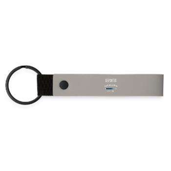 Journalism Student Profession Training Reporter - Matte Pu Keyring - light grey - Front