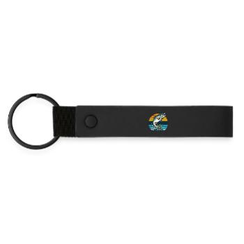 Lachs Angeln Fischen Angler Retro Vintage Natur - Matte PU Schlüsselanhänger - Schwarz - Vorne