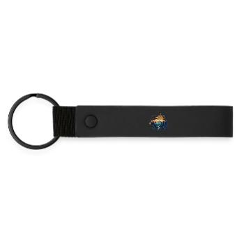 Bär Kompass Natur Design Wildnis Entdecker - Matte PU Schlüsselanhänger - Schwarz - Vorne