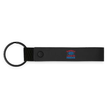 Funny Harmonica Player Found My Freedom Harmonica - Matte Pu Keyring - black - Front