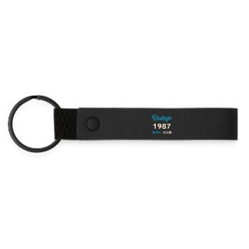 Cadeau rétro de l’année de naissance du Judo Club vintage 1987 - Porte-clés en PU mat - noir - Devant