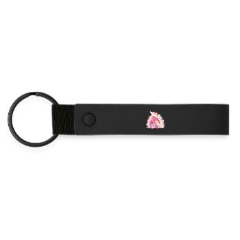 Sugar House with Mouse - Matte Pu Keyring - black - Front