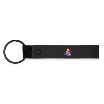 Astronaute sur une planète en couleur - Porte-clés en PU mat - noir - Devant