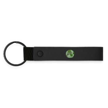 EarthLove Glyphs Green - Matte Pu Keyring - black - Front