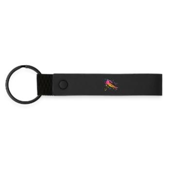 Ski alpin Sports d’hiver Ski nordique - Porte-clés en PU mat - noir - Devant