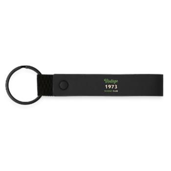 Millésime 1973 – Année de naissance rétro du club de pêche - Porte-clés en PU mat - noir - Devant