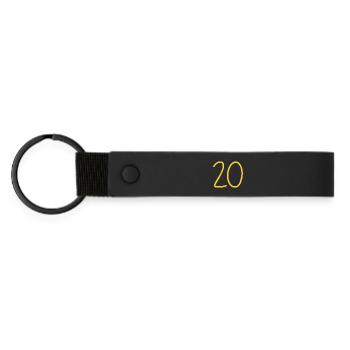 20 - Matte PU Schlüsselanhänger - Schwarz - Vorne
