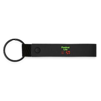 Festival Life – Beer & Beats! - Matte Pu Keyring - black - Front
