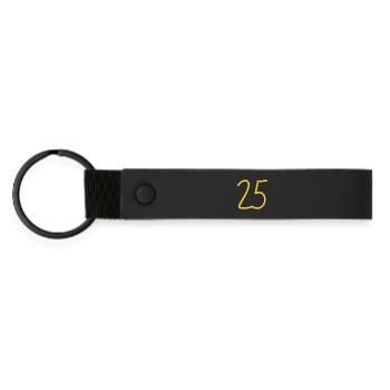 25 - Matte Pu Keyring - black - Front