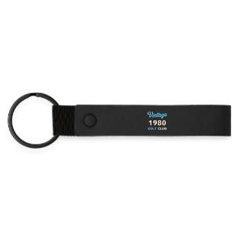 Cadeau vintage de l’année de naissance rétro du club de golf des années 1980 - Porte-clés en PU mat - noir - Devant