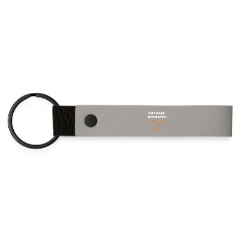 Software Developer - Coffee Edition - Matte Pu Keyring - light grey - Front