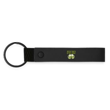 Irish You'd Buy Me a Drink Funny Quote - Matte Pu Keyring - black - Front