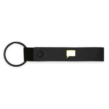 Personalize your own speech bubble comic - Matte Pu Keyring - black - Front
