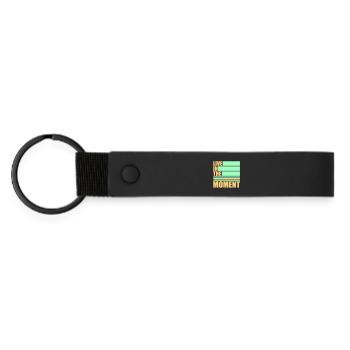 Vivre dans l’instant Pleine conscience de la présence - Porte-clés en PU mat - noir - Devant