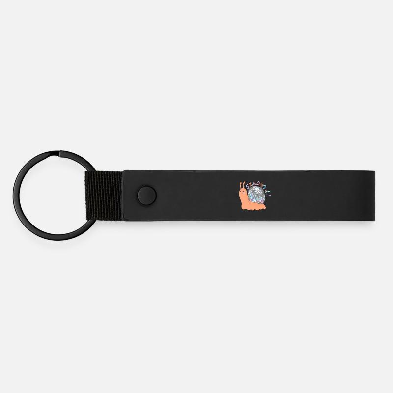 Snailing It! – Colorful Snail with Disco Ball - Matte Pu Keyring - black