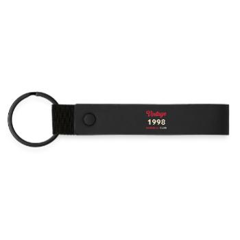 Vintage 1998 – Baseball Club Retro Geburtsjahr - Matte PU Schlüsselanhänger - Schwarz - Vorne