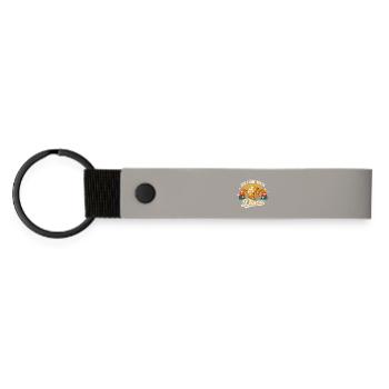 Disco Retro Party 70er Geschenk - Matte PU Schlüsselanhänger - Hellgrau - Vorne