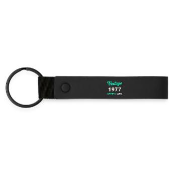 Vintage 1977 – Gaming Club Retro Geburtsjahr - Matte PU Schlüsselanhänger - Schwarz - Vorne