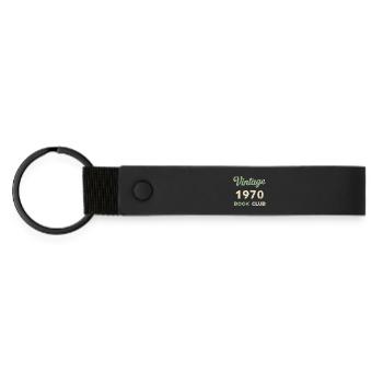 Cadeau vintage du club de lecture des années 1970 pour l’année de naissance rétro - Porte-clés en PU mat - noir - Devant
