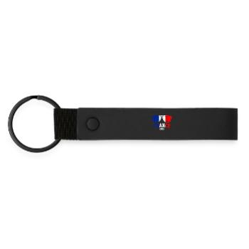 France 2026 Eiffel Tower Glasses - Matte Pu Keyring - black - Front