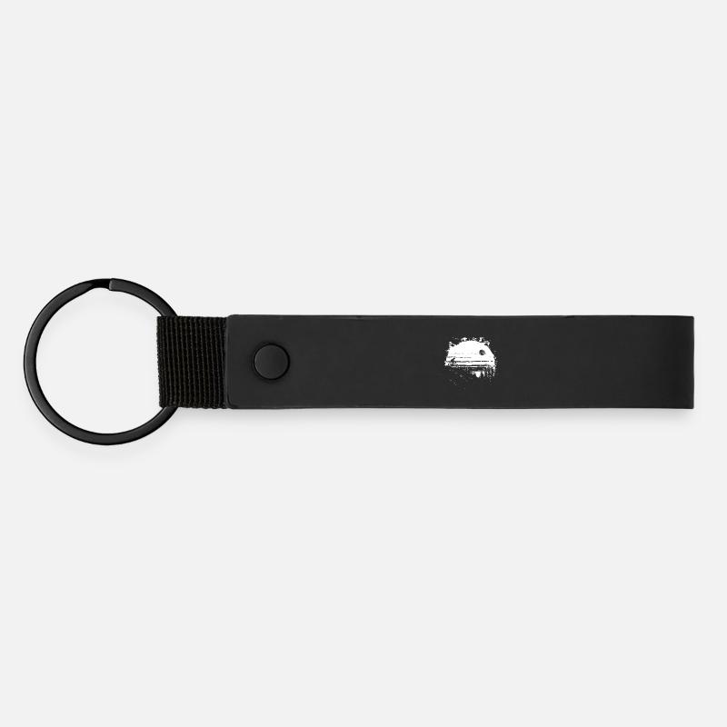 Cyclist Graphic - Matte Pu Keyring - black