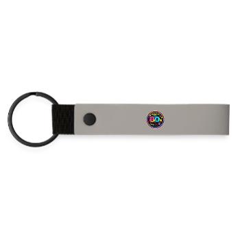 Autocollant néon nostalgique des années 80 - Porte-clés en PU mat - gris clair - Devant
