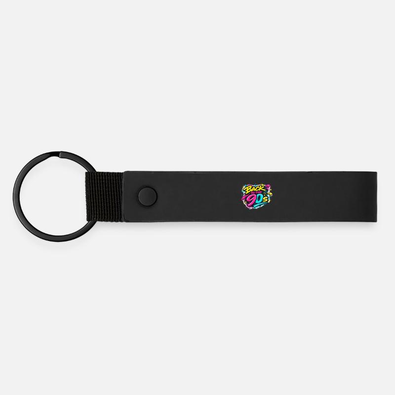 Back to the 90s Neon Graffiti - Matte Pu Keyring - black