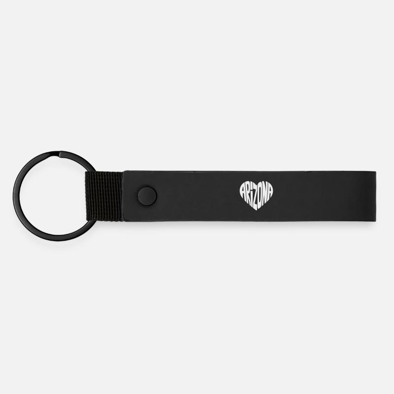 Arizona Heart Typo - Matte Pu Keyring - black