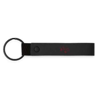 Abstraktes rotes Künstlergesicht Geschenk - Matte PU Schlüsselanhänger - Schwarz - Vorne